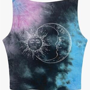 Amazon Pink and Blue Graphic Crop Tank Top